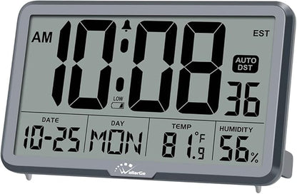 Auto Set Digital Wall Clock Battery Operated
