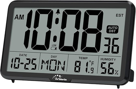 Auto Set Digital Wall Clock Battery Operated
