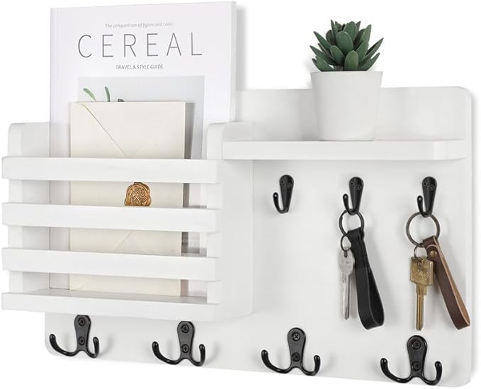 Mail Organizer with Key Hooks