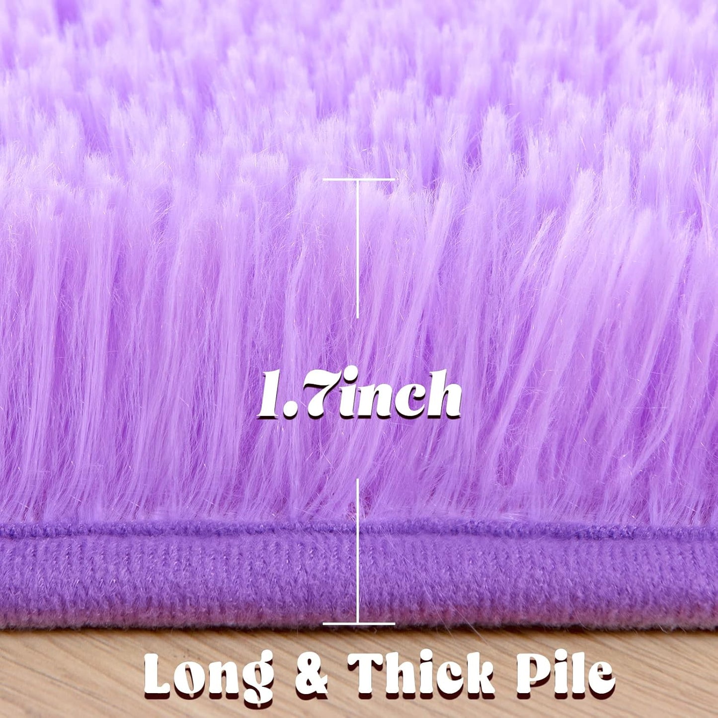 round Rug 4X4 Feet Fluffy Soft Area Rugs for Kids Girls Room Princess Castle Plush Shaggy Carpet Cute Circle Nursery Rug for Kids Girls Bedroom Baby Room Home Decor Circular Carpet, Purple