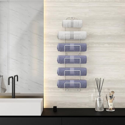 Wall Mounted Metal Wine Rack Towel Shelf