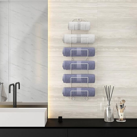 Wall Mounted Metal Wine Rack Towel Shelf
