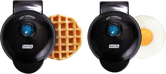 Mini Maker Waffle Maker + Griddle, 2-Pack