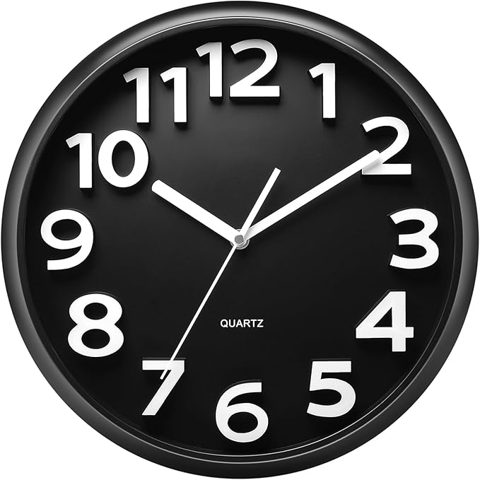 Large 13" Battery Operated Silent Ticking Wall Clock