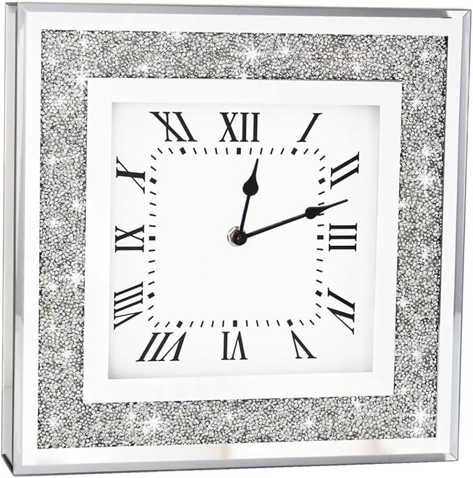 Crystal Crush Diamond Mirrored Wall Clock