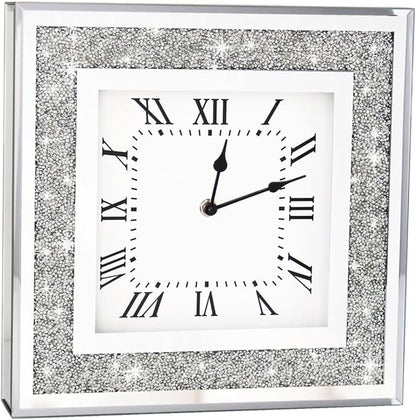 Crystal Crush Diamond Mirrored Wall Clock