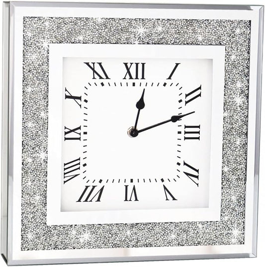 Crystal Crush Diamond Mirrored Wall Clock