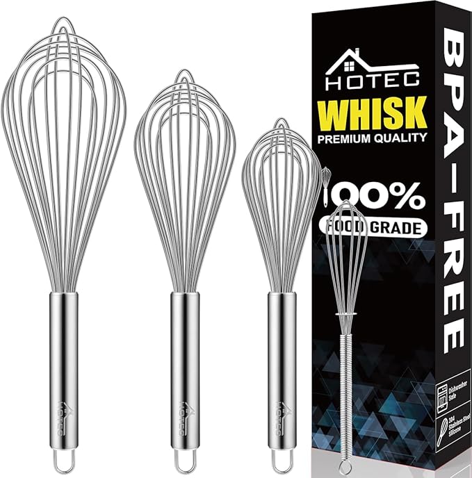 4 Pieces Stainless Steel Whisks Set