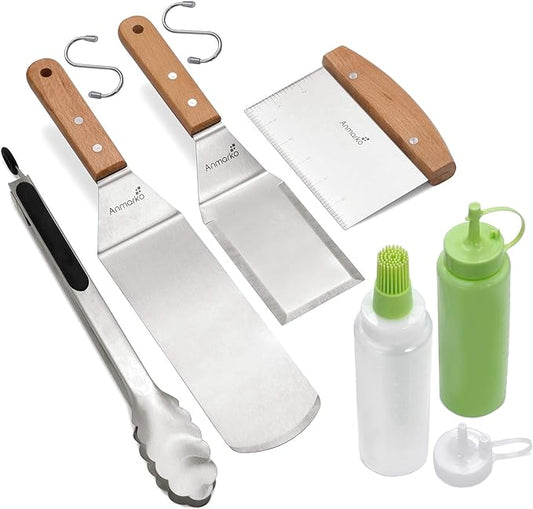 Metal Spatula Set Stainless Steel and Scraper Set of 6