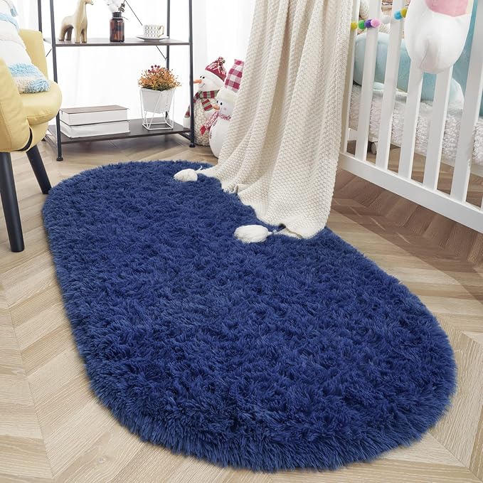Oval Fluffy Rugs