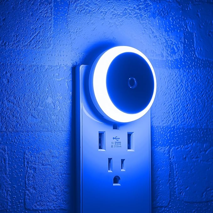 LED 2 Pack Night Light, Plug in, Smart Sensor