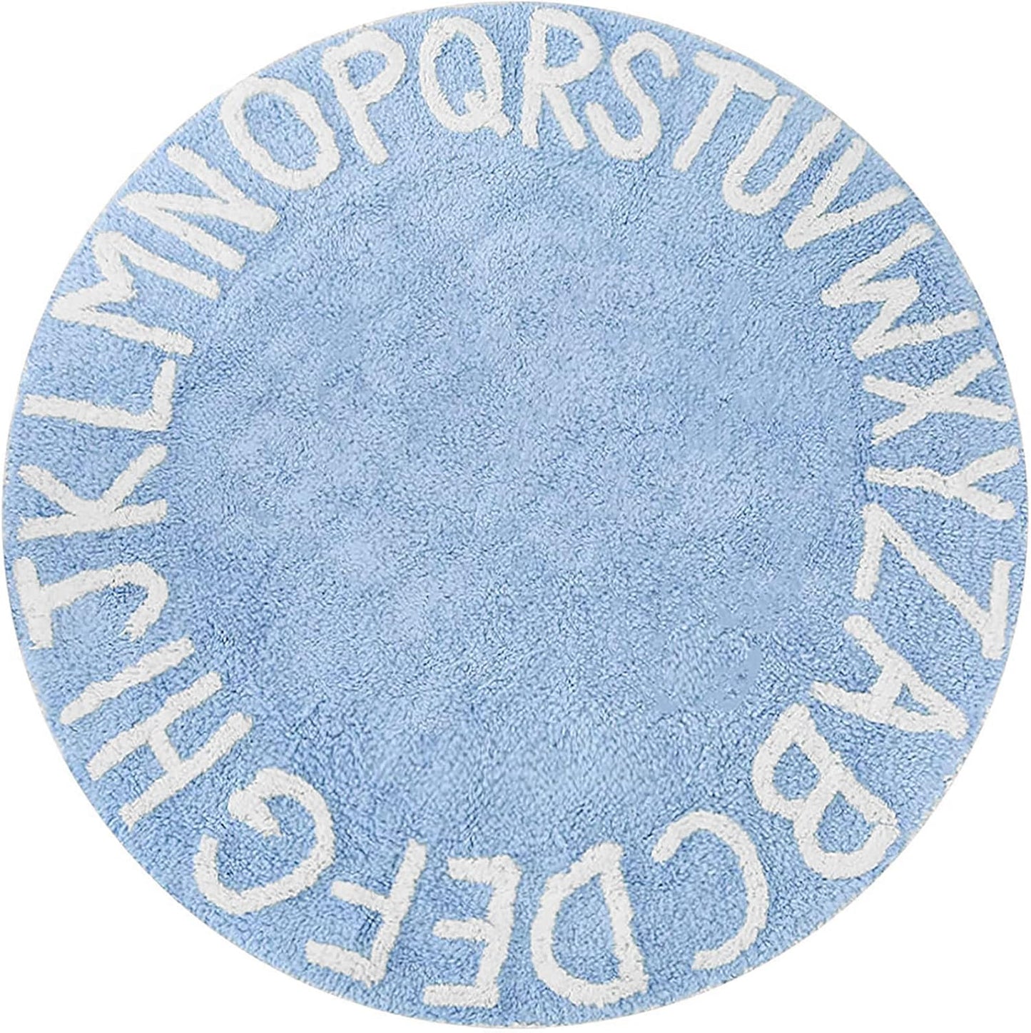 ABC Kids Rug Alphabet Educational Area Rugs for Infant Toddlers - Soft Playtime Collection, Learning & Game round Carpet for Bedroom Playroom Nursery, Best Shower Gift (59", Grey White)