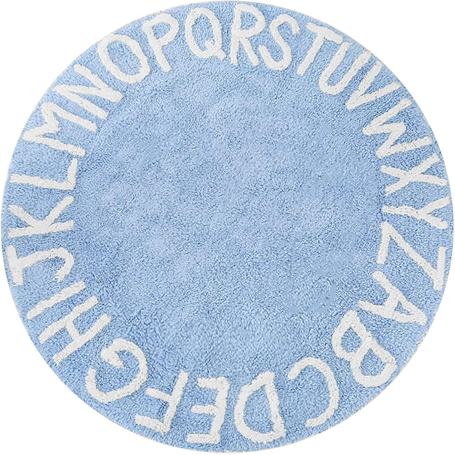 ABC Kids Rug Alphabet Educational Area Rugs for Infant Toddlers - Soft Playtime Collection, Learning & Game round Carpet for Bedroom Playroom Nursery, Best Shower Gift (59", Grey White)