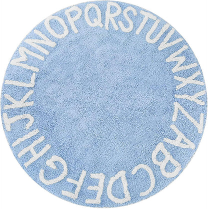 ABC Kids Rug Alphabet Educational Area Rugs for Infant Toddlers - Soft Playtime Collection, Learning & Game round Carpet for Bedroom Playroom Nursery, Best Shower Gift (59", Grey White)