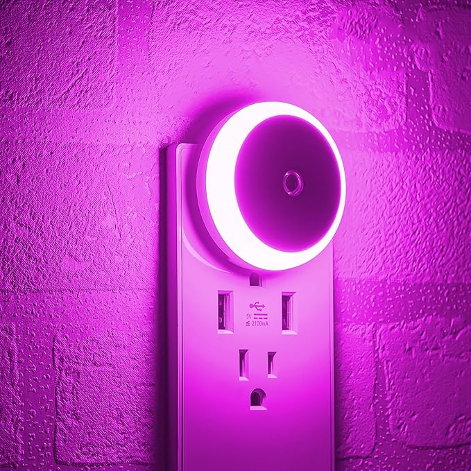 LED 2 Pack Night Light, Plug in, Smart Sensor