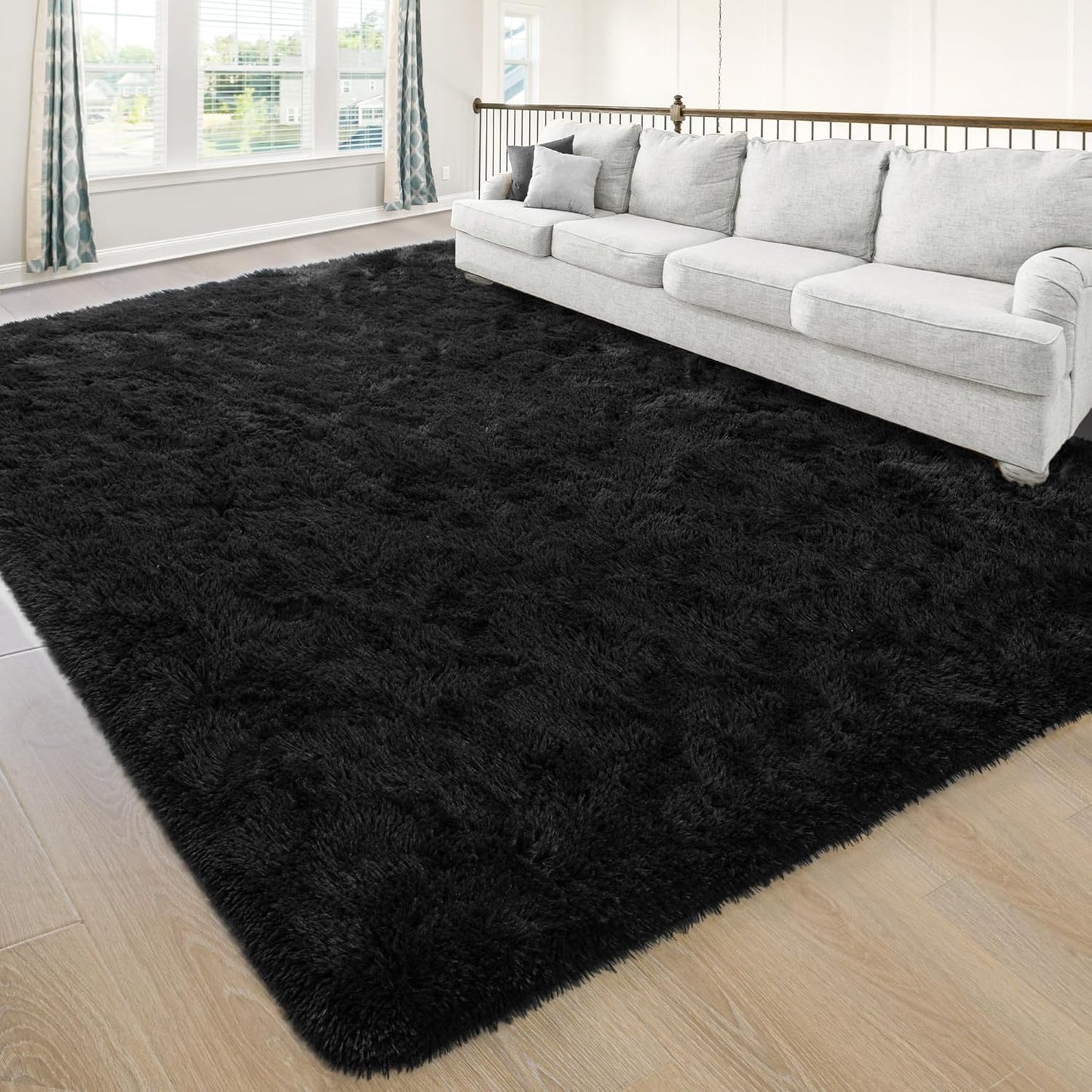 Washable, Non-Slip Area Rug, Ultra Soft Area Rugs 3X5 Feet Fluffy Carpets for Bedroom Kids Girls Boys Baby Living Room Shaggy Floor Nursery Rug Home Bedroom Mats, Navy Blue