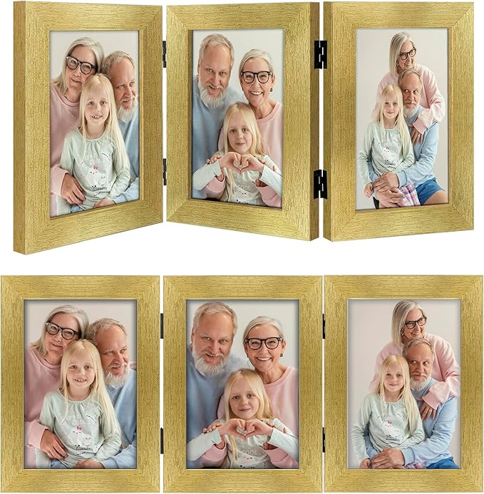 Trifold 4x6 Triple Picture Frames