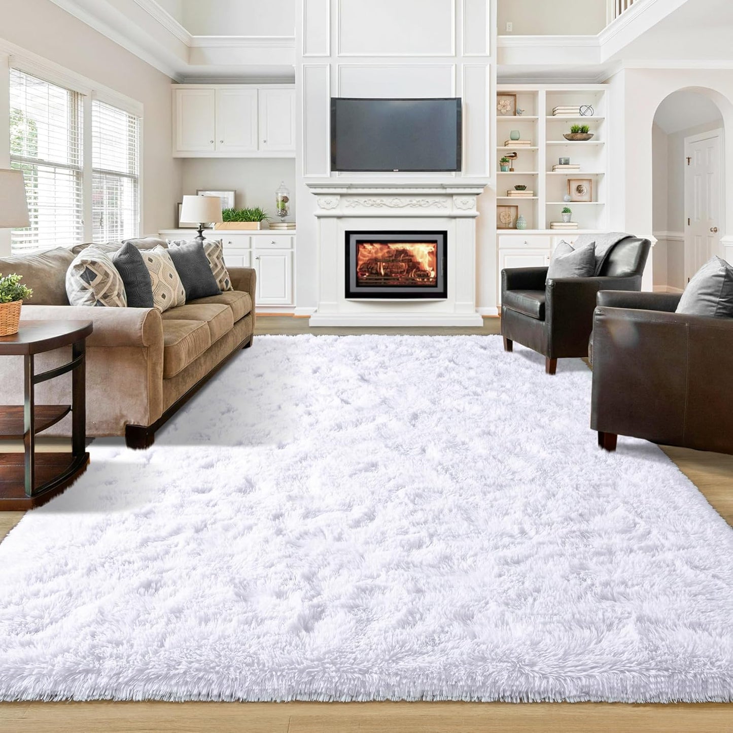 Washable, Non-Slip Area Rug, Ultra Soft Area Rugs 3X5 Feet Fluffy Carpets for Bedroom Kids Girls Boys Baby Living Room Shaggy Floor Nursery Rug Home Bedroom Mats, Navy Blue