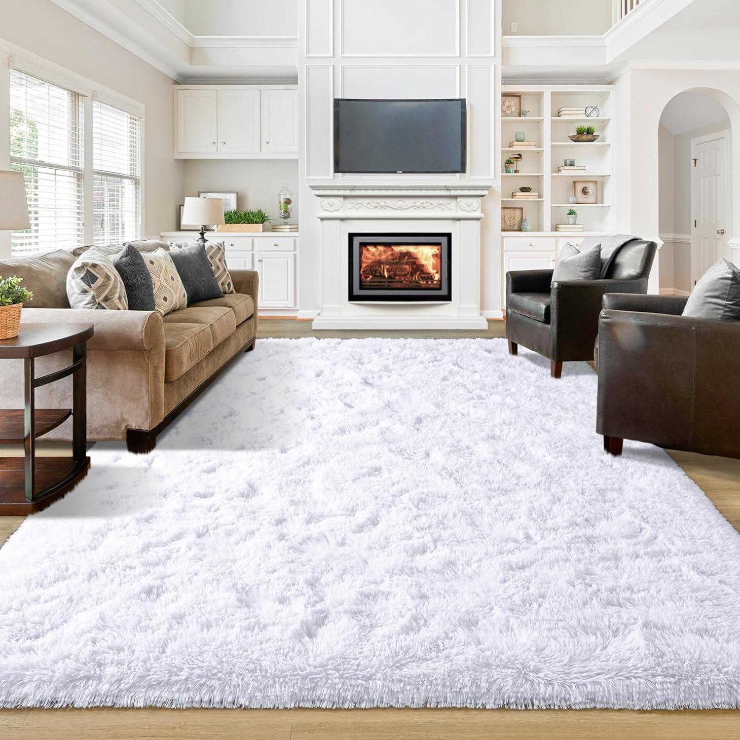 Washable, Non-Slip Area Rug, Ultra Soft Area Rugs 3X5 Feet Fluffy Carpets for Bedroom Kids Girls Boys Baby Living Room Shaggy Floor Nursery Rug Home Bedroom Mats, Navy Blue