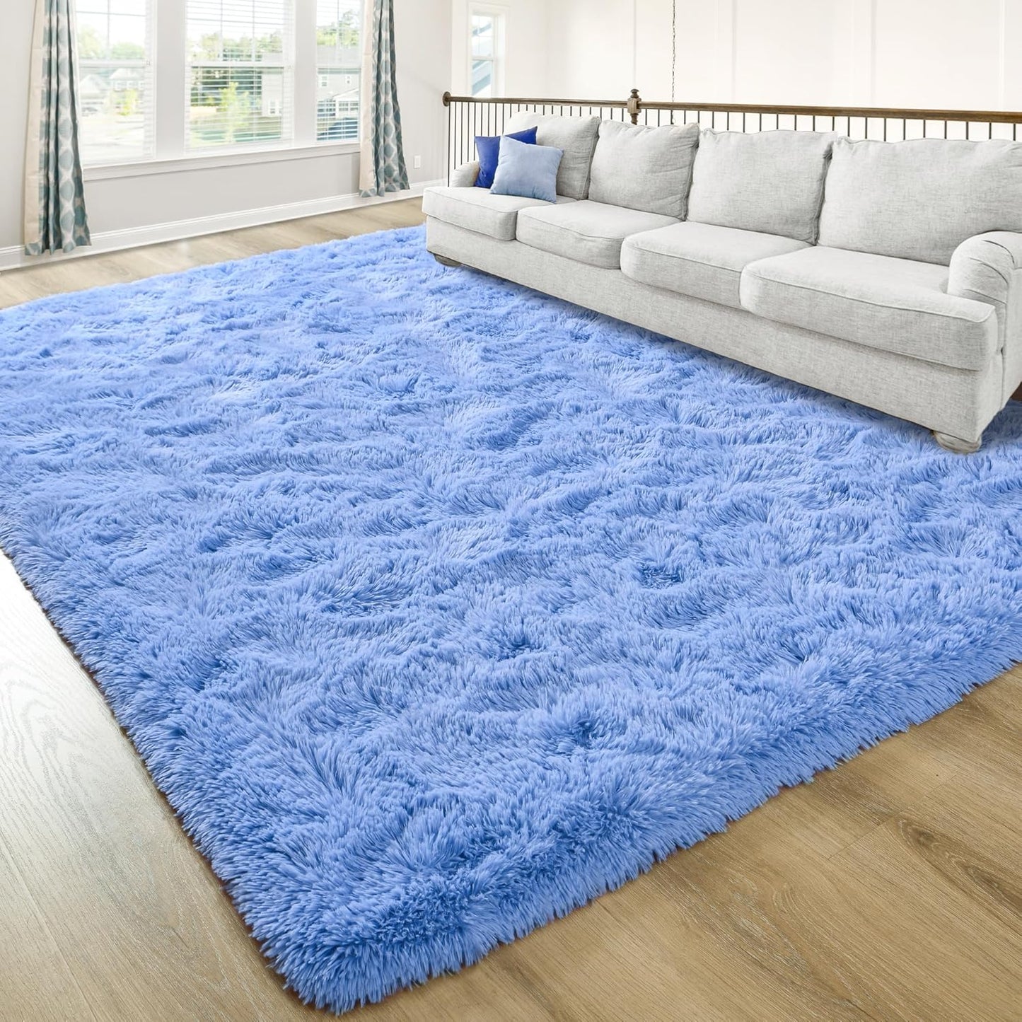 Washable, Non-Slip Area Rug, Ultra Soft Area Rugs 3X5 Feet Fluffy Carpets for Bedroom Kids Girls Boys Baby Living Room Shaggy Floor Nursery Rug Home Bedroom Mats, Navy Blue