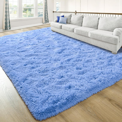 Washable, Non-Slip Area Rug, Ultra Soft Area Rugs 3X5 Feet Fluffy Carpets for Bedroom Kids Girls Boys Baby Living Room Shaggy Floor Nursery Rug Home Bedroom Mats, Navy Blue