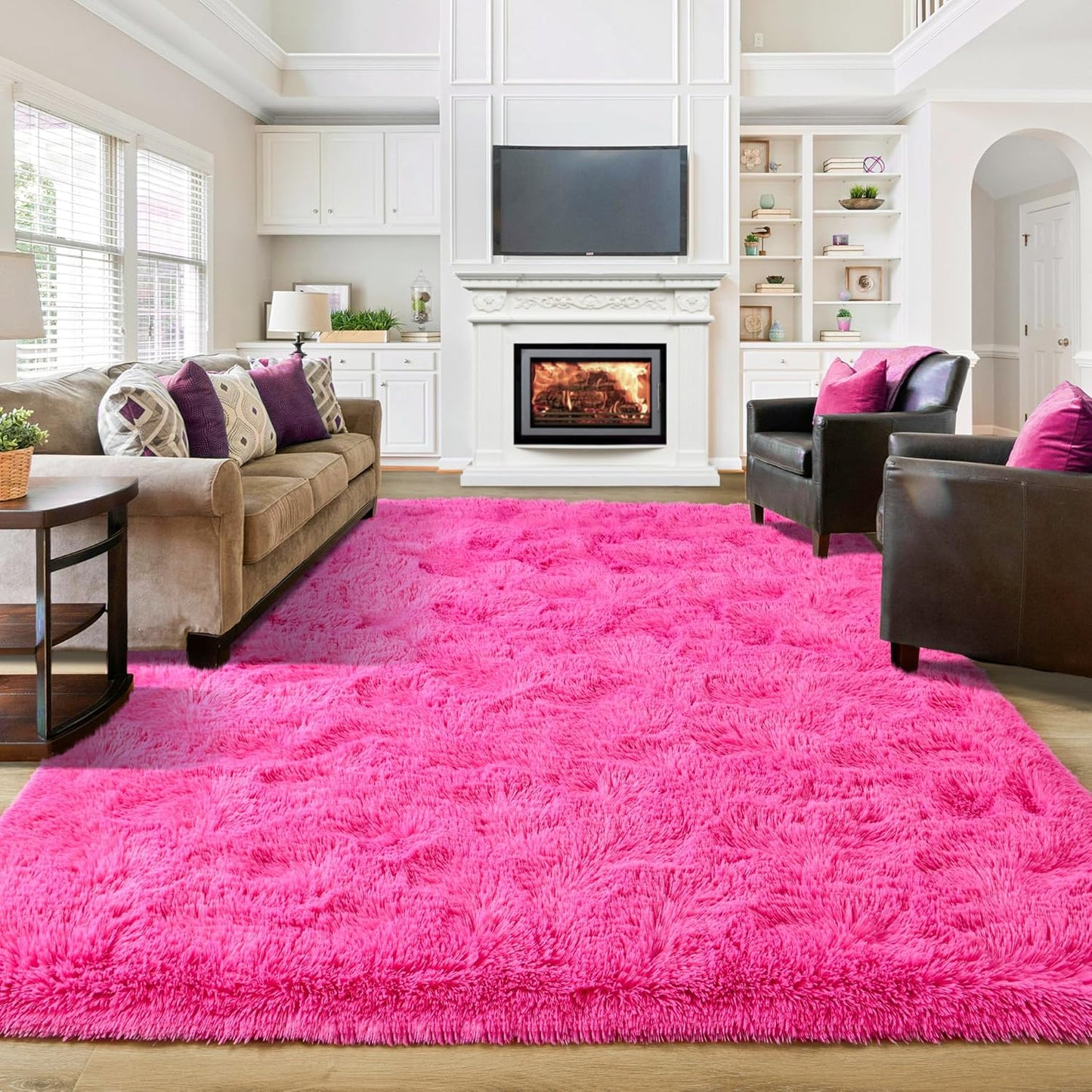 Washable, Non-Slip Area Rug, Ultra Soft Area Rugs 3X5 Feet Fluffy Carpets for Bedroom Kids Girls Boys Baby Living Room Shaggy Floor Nursery Rug Home Bedroom Mats, Navy Blue