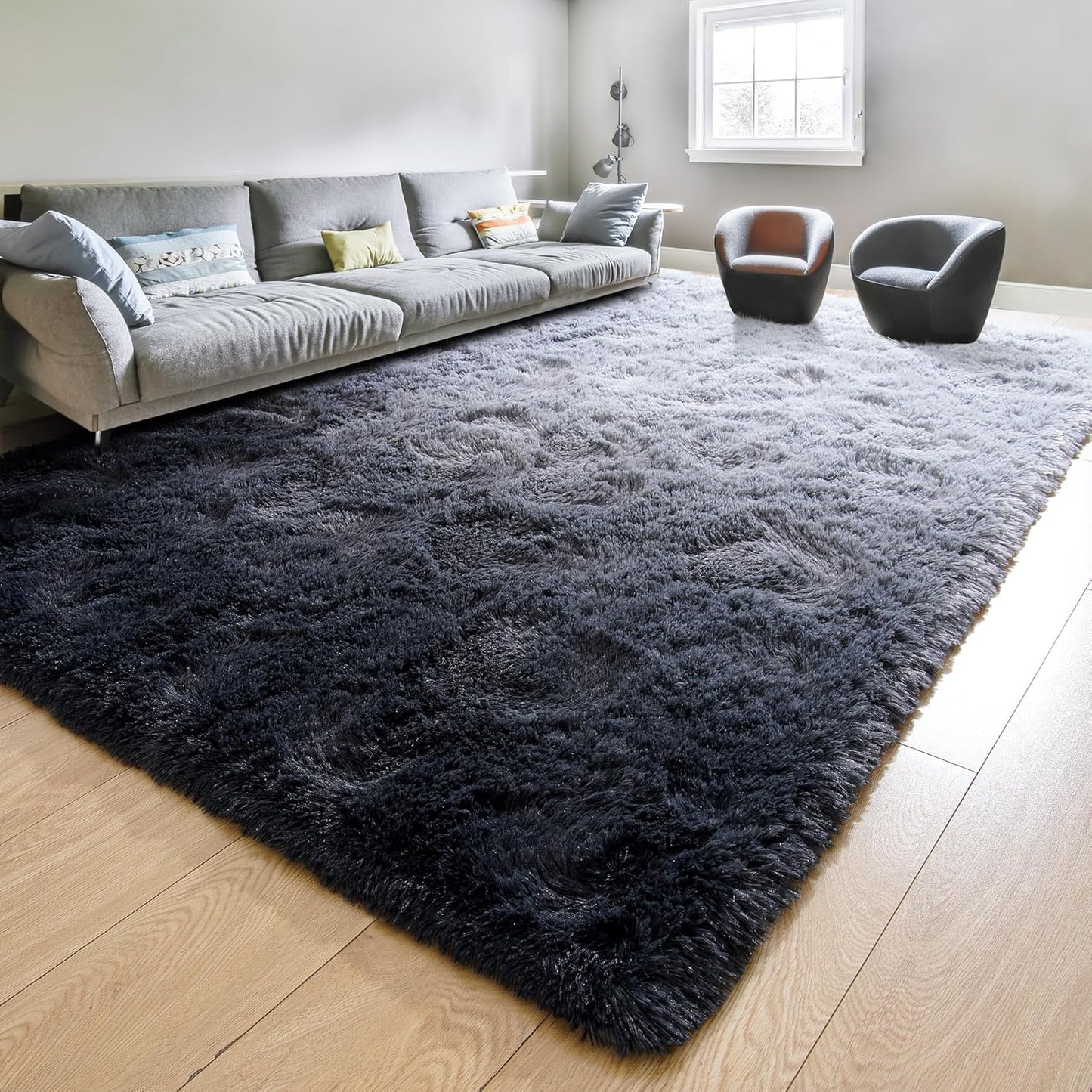 Washable, Non-Slip Area Rug, Ultra Soft Area Rugs 3X5 Feet Fluffy Carpets for Bedroom Kids Girls Boys Baby Living Room Shaggy Floor Nursery Rug Home Bedroom Mats, Navy Blue