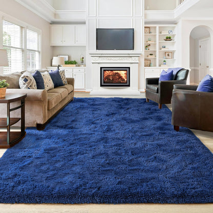 Washable, Non-Slip Area Rug, Ultra Soft Area Rugs 3X5 Feet Fluffy Carpets for Bedroom Kids Girls Boys Baby Living Room Shaggy Floor Nursery Rug Home Bedroom Mats, Navy Blue