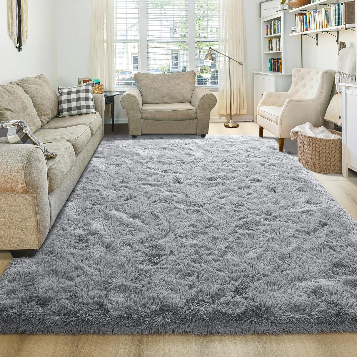 Washable, Non-Slip Area Rug, Ultra Soft Area Rugs 3X5 Feet Fluffy Carpets for Bedroom Kids Girls Boys Baby Living Room Shaggy Floor Nursery Rug Home Bedroom Mats, Navy Blue