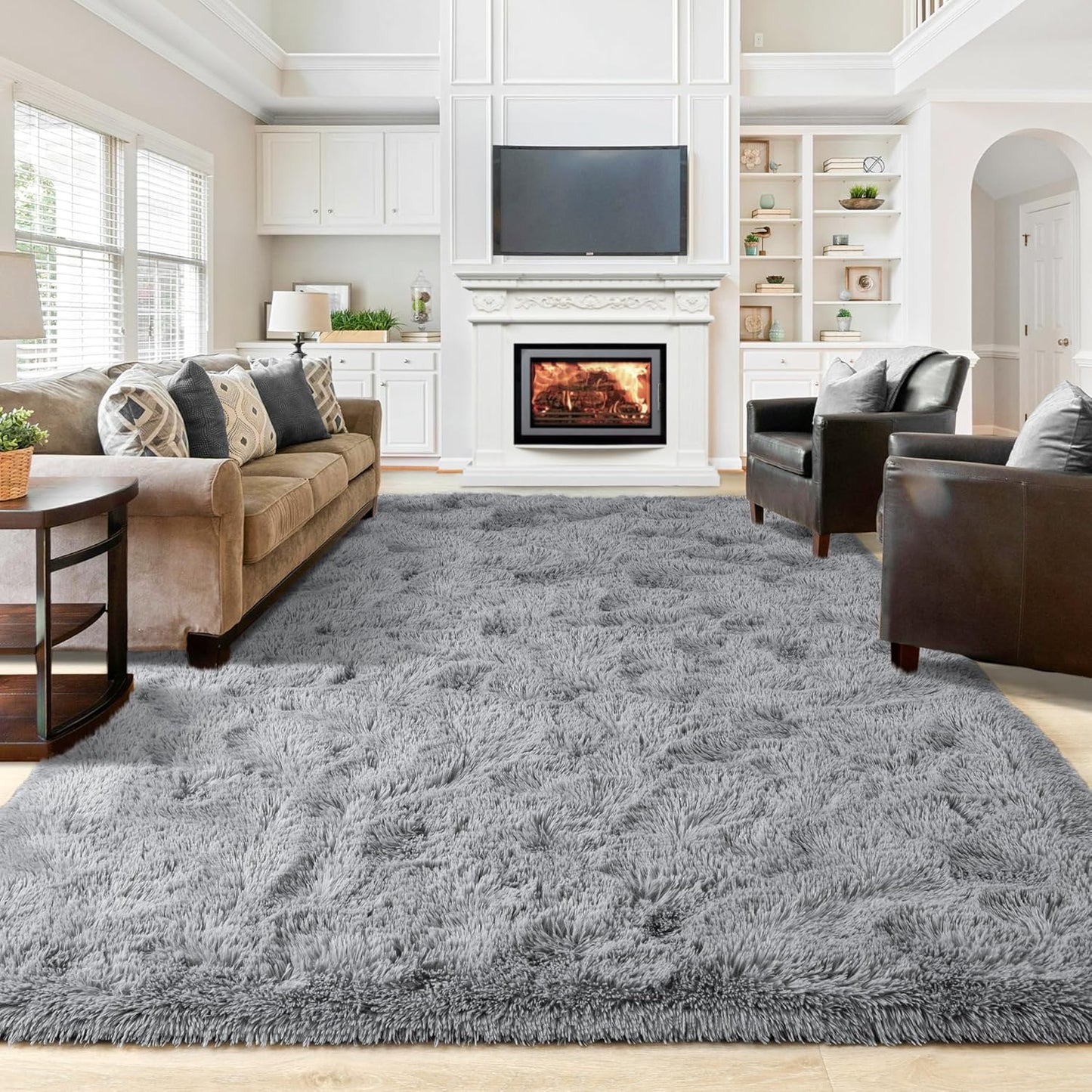 Washable, Non-Slip Area Rug, Ultra Soft Area Rugs 3X5 Feet Fluffy Carpets for Bedroom Kids Girls Boys Baby Living Room Shaggy Floor Nursery Rug Home Bedroom Mats, Navy Blue