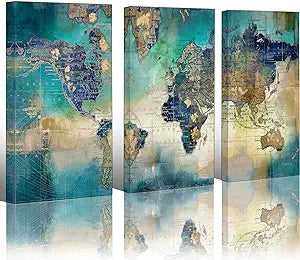 World Map Wall Decor