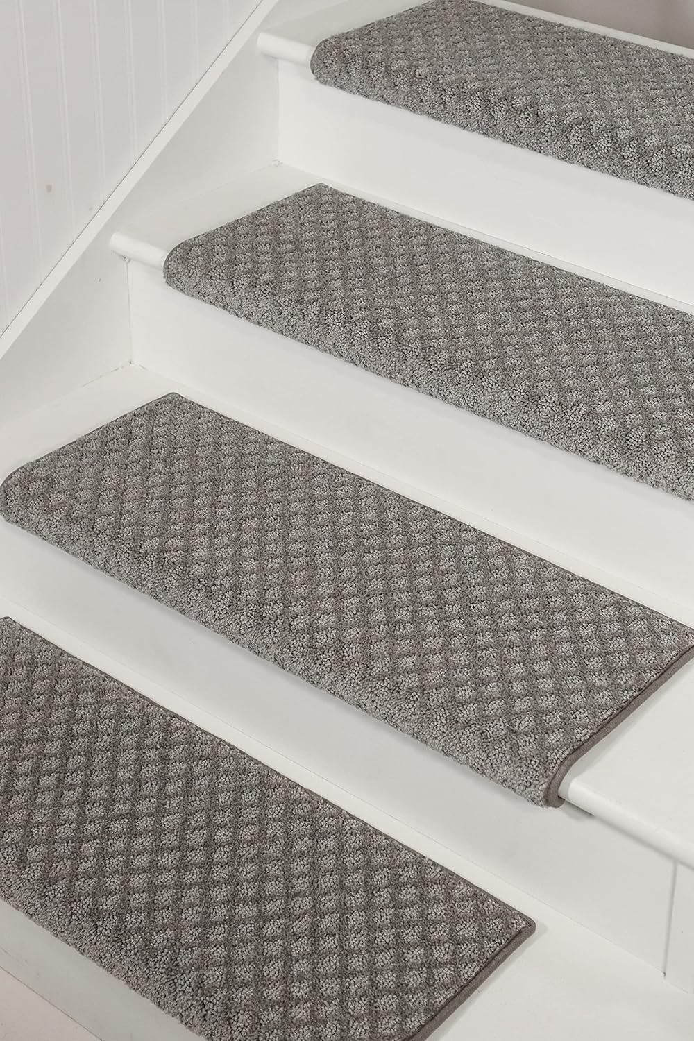 ™ Rounded Bullnose Carpet Stair Treads - anti Slip Indoor Stair Mats for Wooden Stairs, Style: Bayside Charm, Crystal Canyon 31" W X 9.75" D (Set of 14)