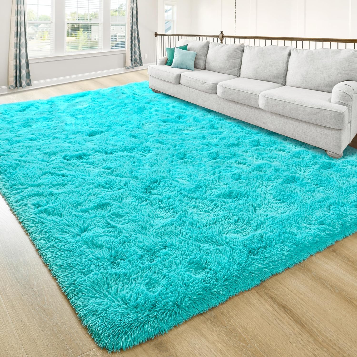 Washable, Non-Slip Area Rug, Ultra Soft Area Rugs 3X5 Feet Fluffy Carpets for Bedroom Kids Girls Boys Baby Living Room Shaggy Floor Nursery Rug Home Bedroom Mats, Navy Blue
