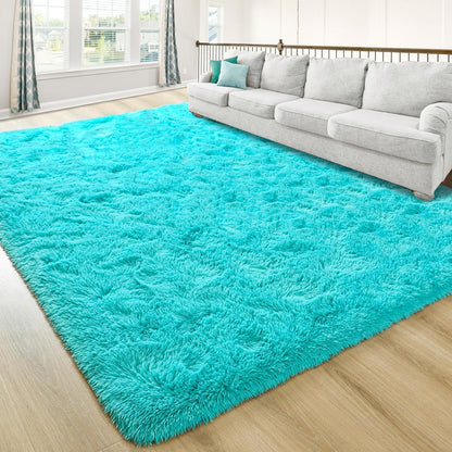 Washable, Non-Slip Area Rug, Ultra Soft Area Rugs 3X5 Feet Fluffy Carpets for Bedroom Kids Girls Boys Baby Living Room Shaggy Floor Nursery Rug Home Bedroom Mats, Navy Blue