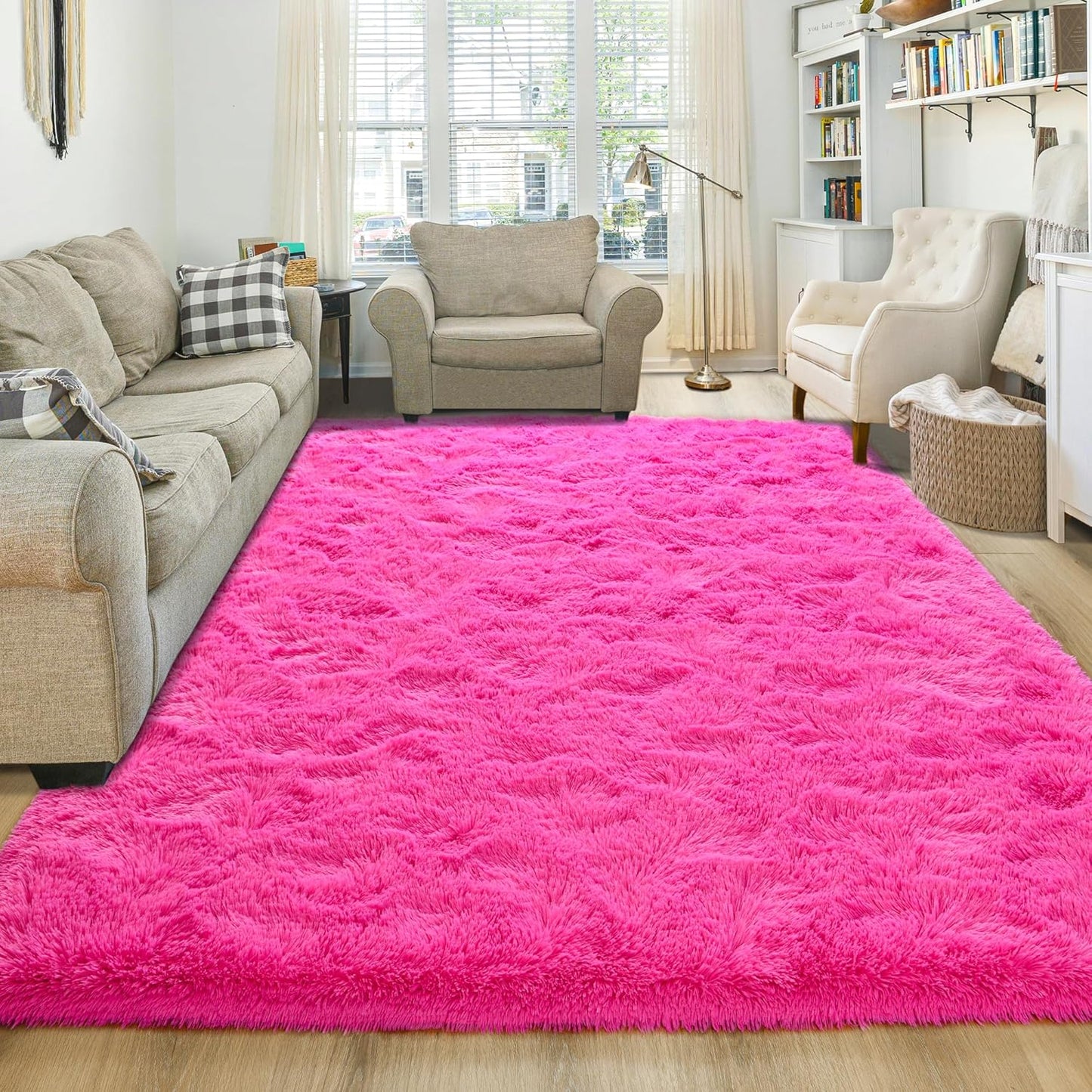 Washable, Non-Slip Area Rug, Ultra Soft Area Rugs 3X5 Feet Fluffy Carpets for Bedroom Kids Girls Boys Baby Living Room Shaggy Floor Nursery Rug Home Bedroom Mats, Navy Blue