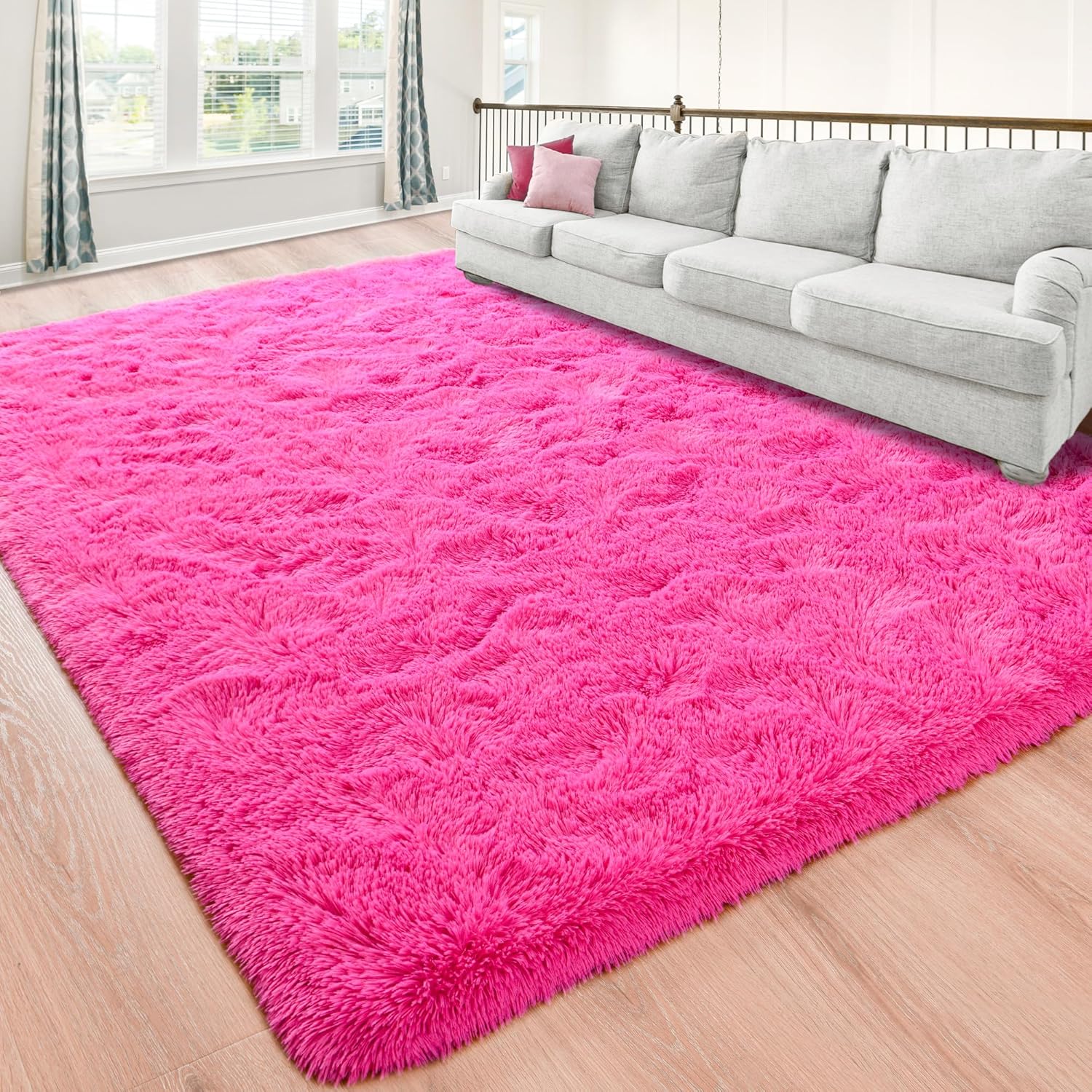 Washable, Non-Slip Area Rug, Ultra Soft Area Rugs 3X5 Feet Fluffy Carpets for Bedroom Kids Girls Boys Baby Living Room Shaggy Floor Nursery Rug Home Bedroom Mats, Navy Blue