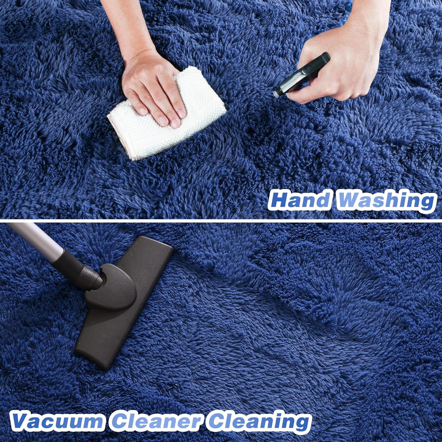 Washable, Non-Slip Area Rug, Ultra Soft Area Rugs 3X5 Feet Fluffy Carpets for Bedroom Kids Girls Boys Baby Living Room Shaggy Floor Nursery Rug Home Bedroom Mats, Navy Blue